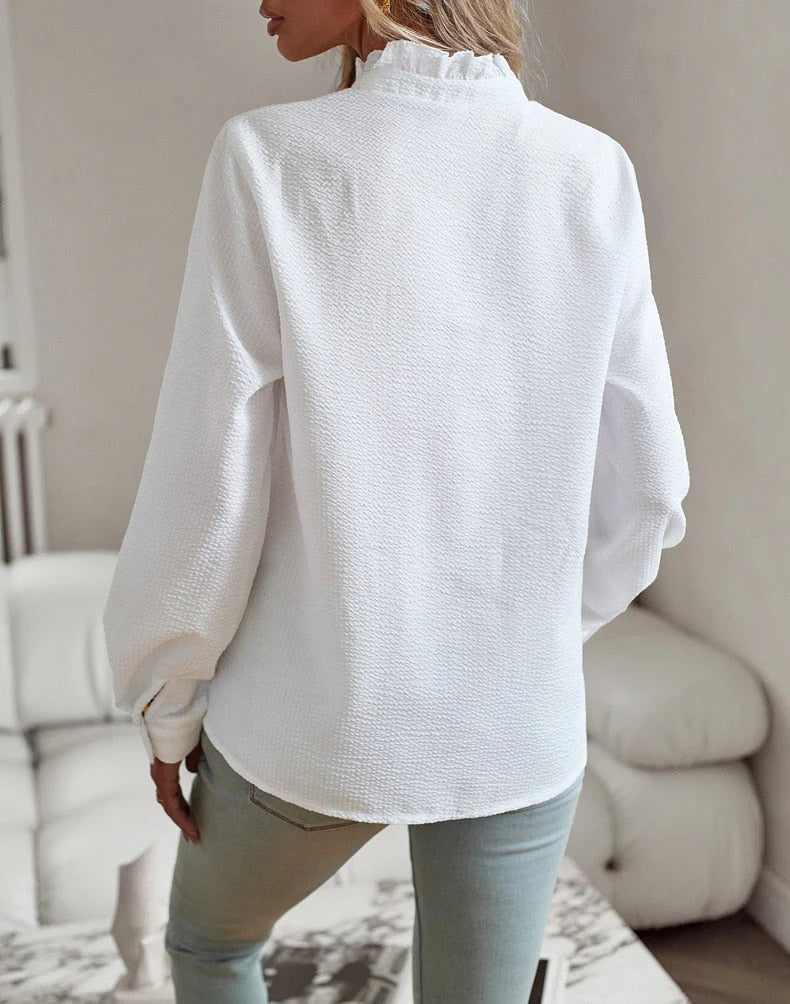 LIZI™ | Cuff Collar Designed Elegant Long Sleeve Blouse