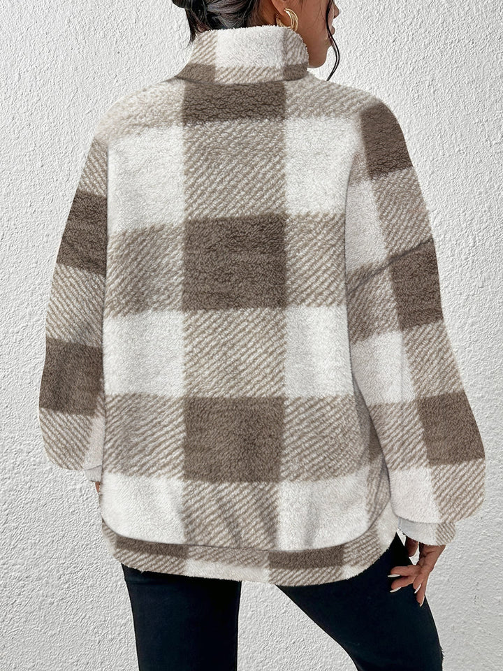 Emily™ Cozy Plaid Sherpa Pullover