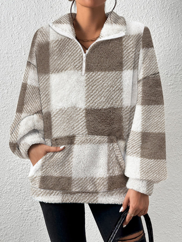 Emily™ Cozy Plaid Sherpa Pullover