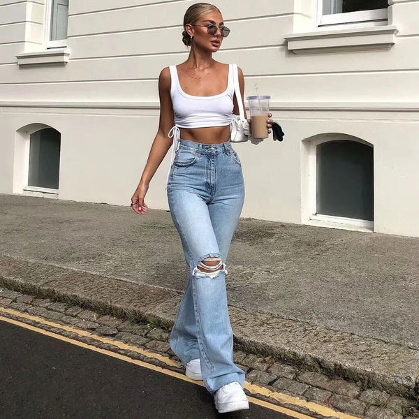 LOREN™ Hight Waist Ripped Jeans