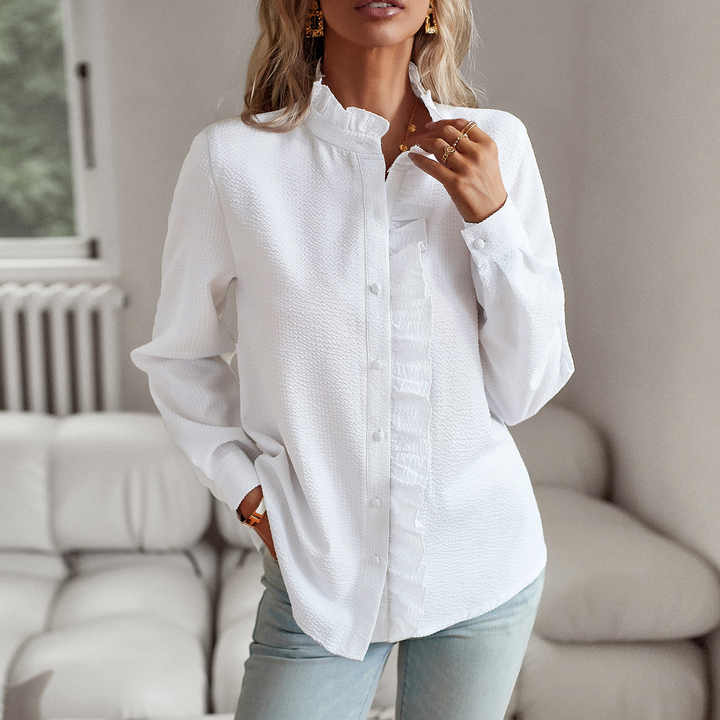 LIZI™ | Cuff Collar Designed Elegant Long Sleeve Blouse